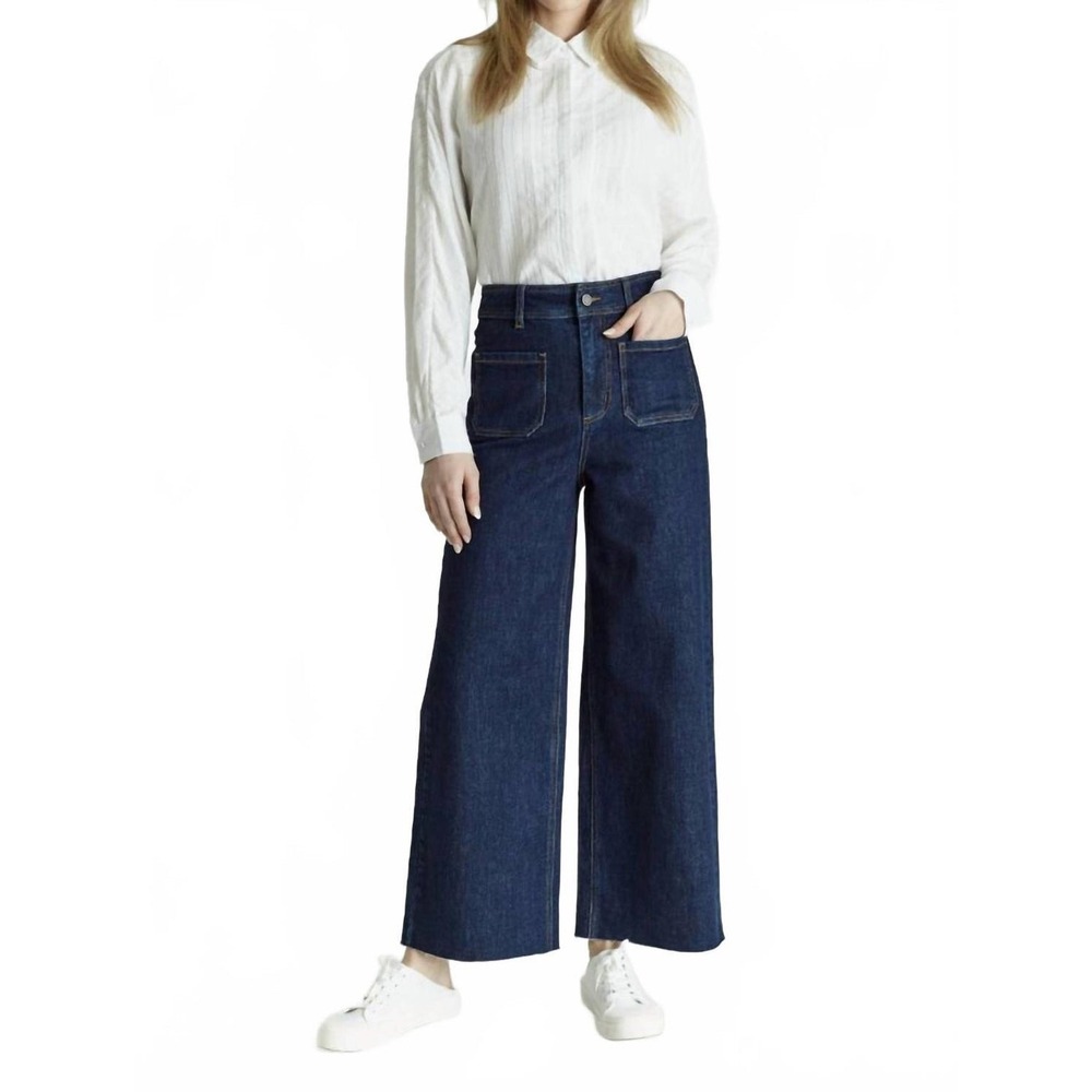 NWT Oat New York High Rise Wide Leg Jeans Womens 2 Raw Hem Denim Western Boho